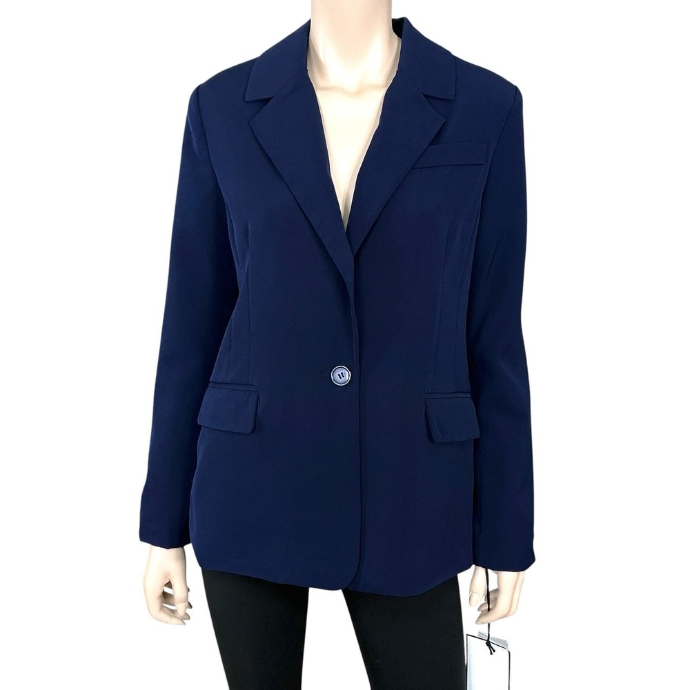 Bagatelle Blazer Womens Medium Blue Long Sleeve Lined Jacket Button NWT